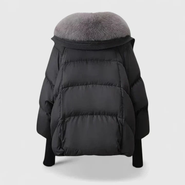 Louisa | Women’s puffer jacket with oversized faux fur collar