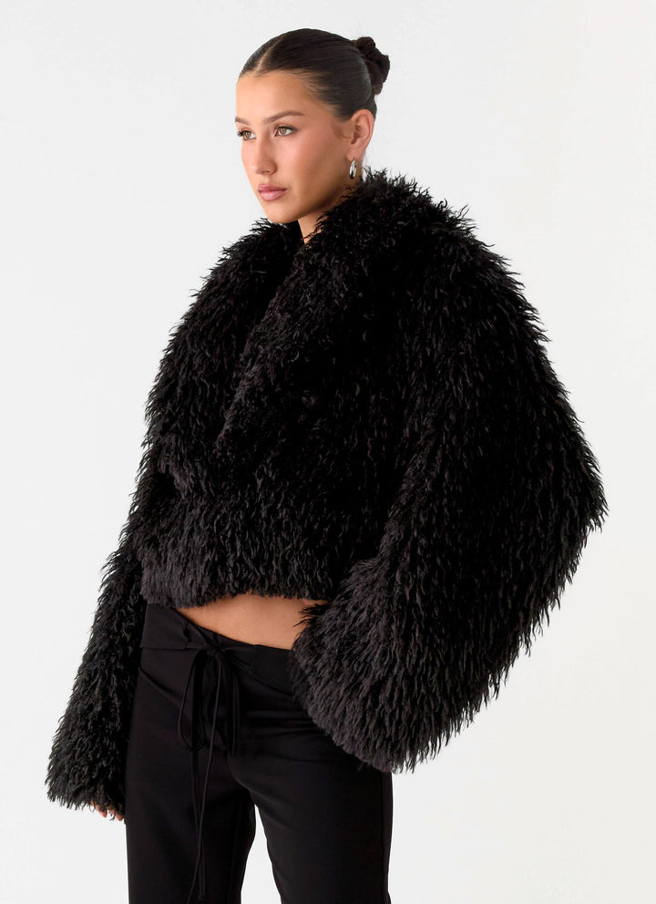 Soren | Women’s shaggy faux fur cropped jacket