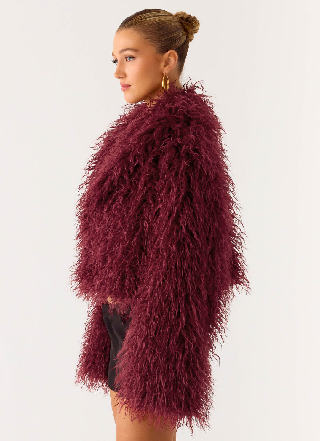 Lou | Women’s feathered faux fur cropped jacket