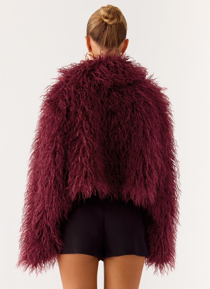 Lou | Women’s feathered faux fur cropped jacket