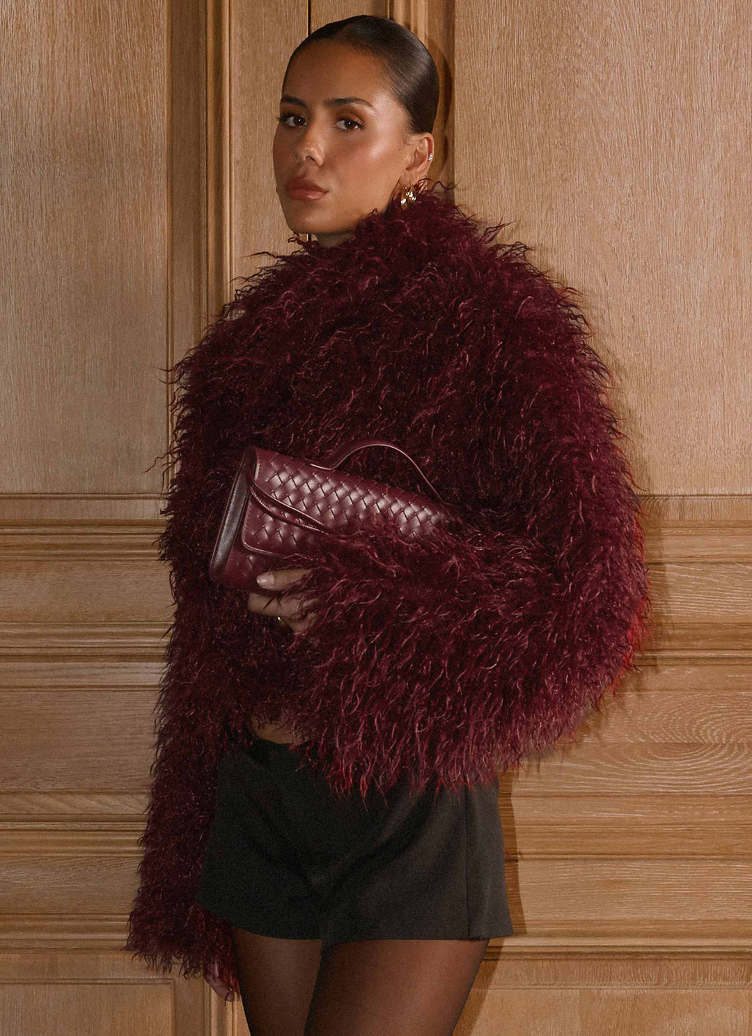 Lou | Women’s feathered faux fur cropped jacket