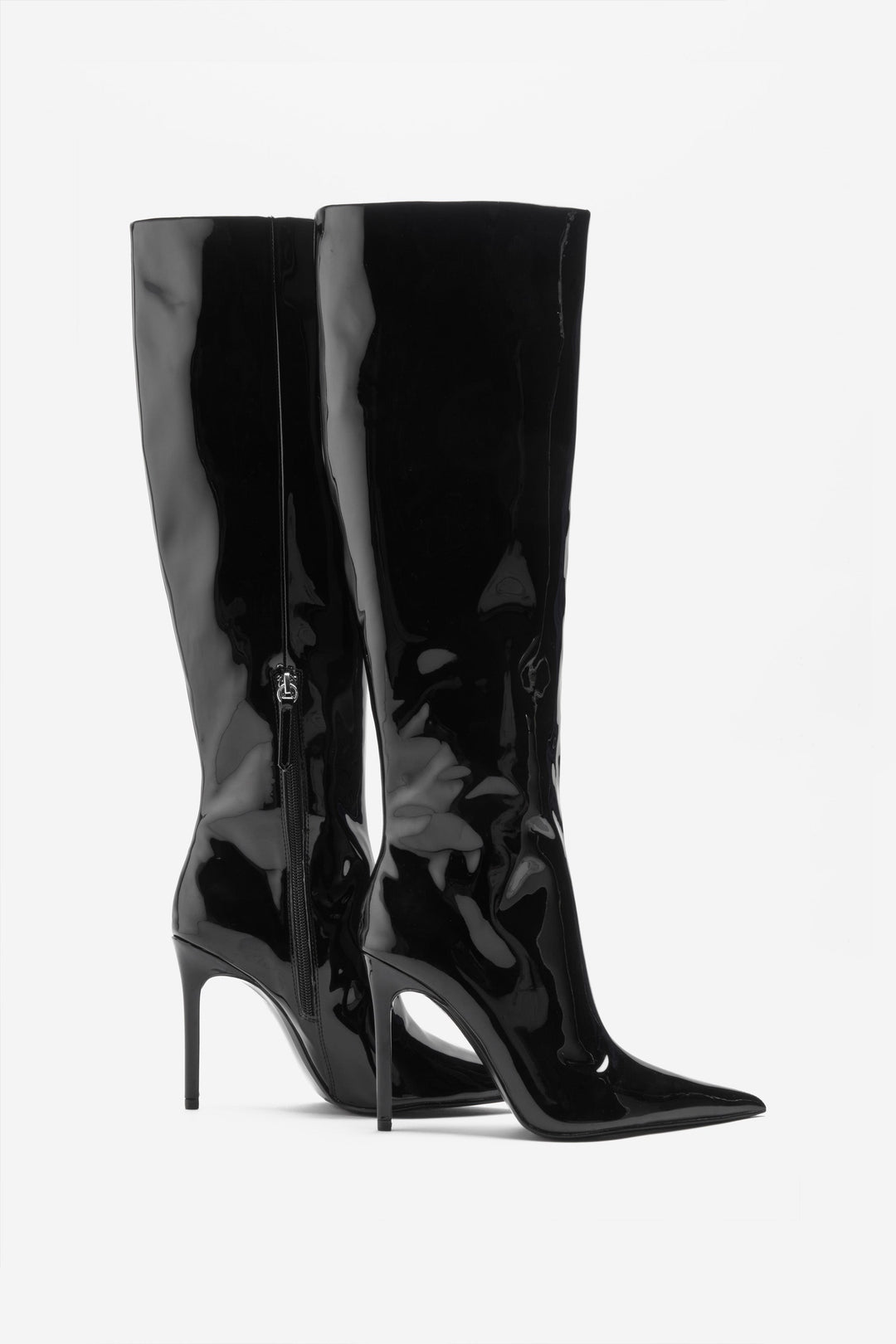 Alexa | Women’s glossy patent leather knee-high pointed boots