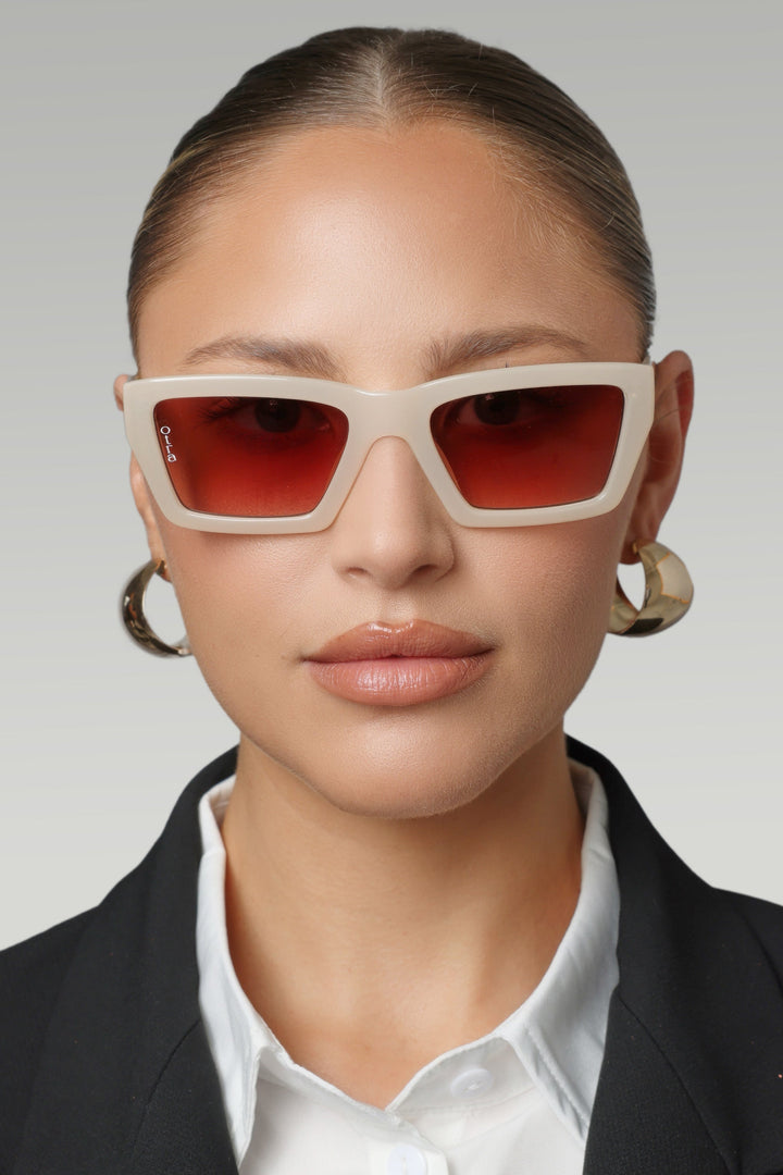 Genesis | Women’s square-frame sunglasses with brown-fade lenses