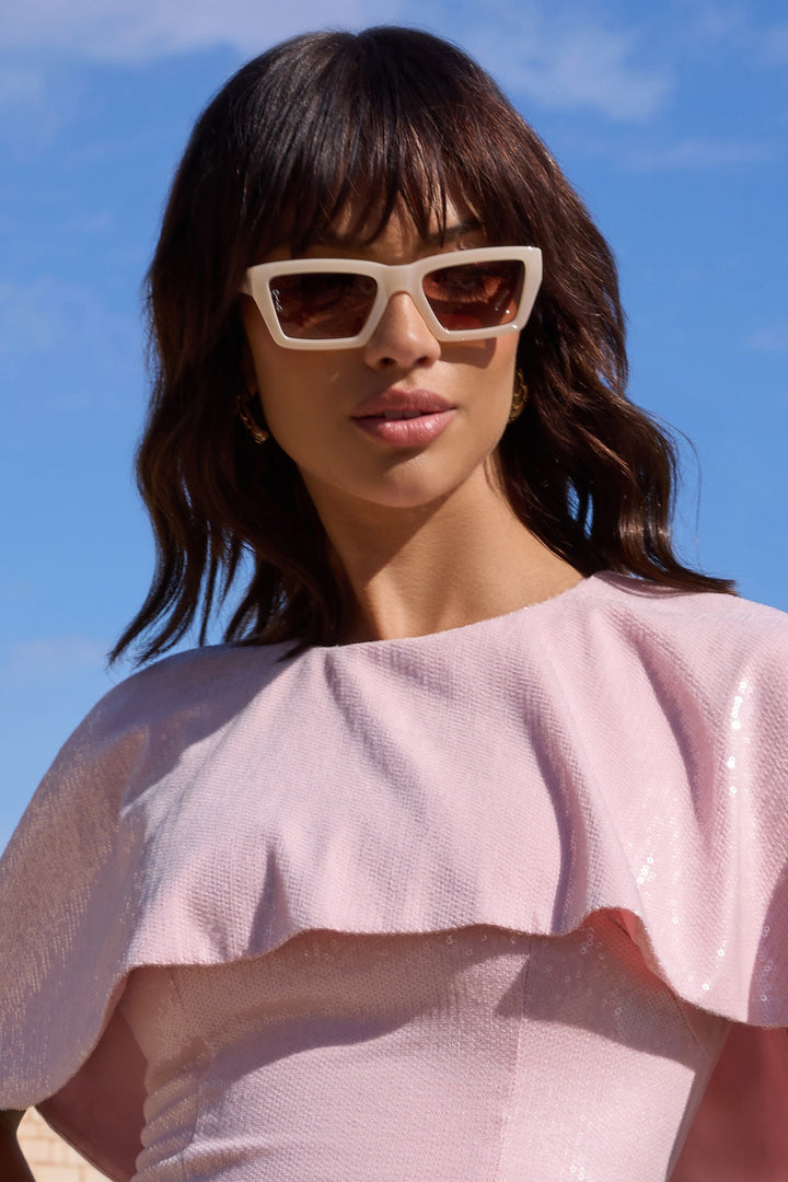 Genesis | Women’s square-frame sunglasses with brown-fade lenses