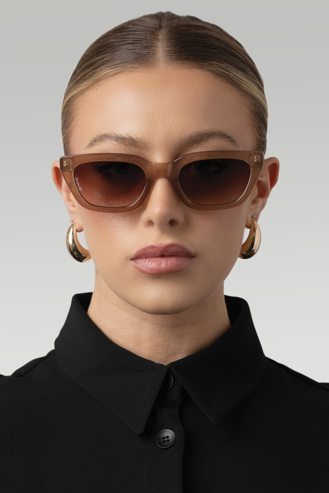 Paisley | Women’s rounded cat-eye sunglasses with brown lenses