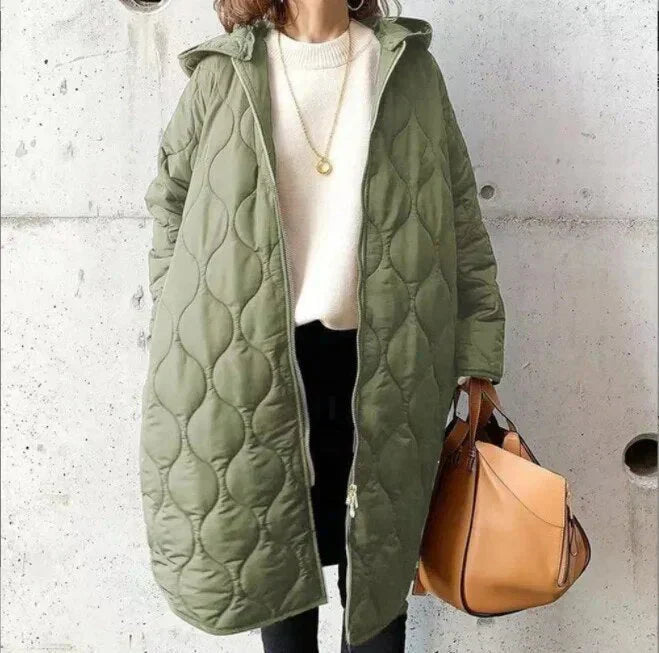 Aleah | Women’s quilted longline hooded parka coat
