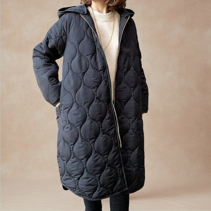 Aleah | Women’s quilted longline hooded parka coat