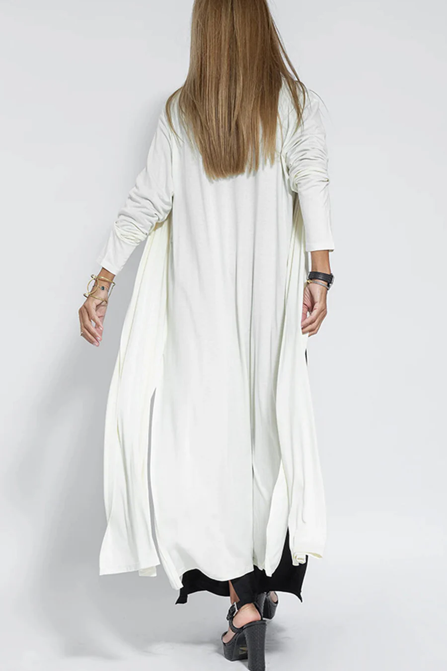 Klae | Women’s v-neck ruched tank dress with long slit cardigan set