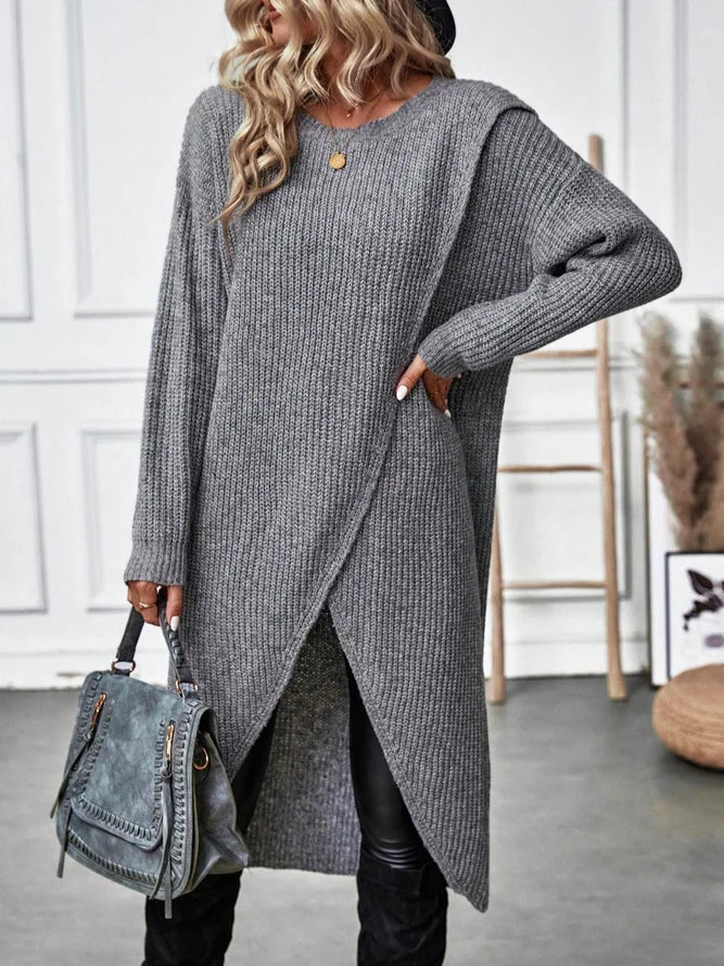 Diana | Women’s knitted sweater with solid design and relaxed silhouette