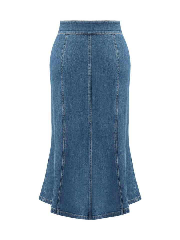 Paloma | Women’s high-waisted denim mermaid skirt