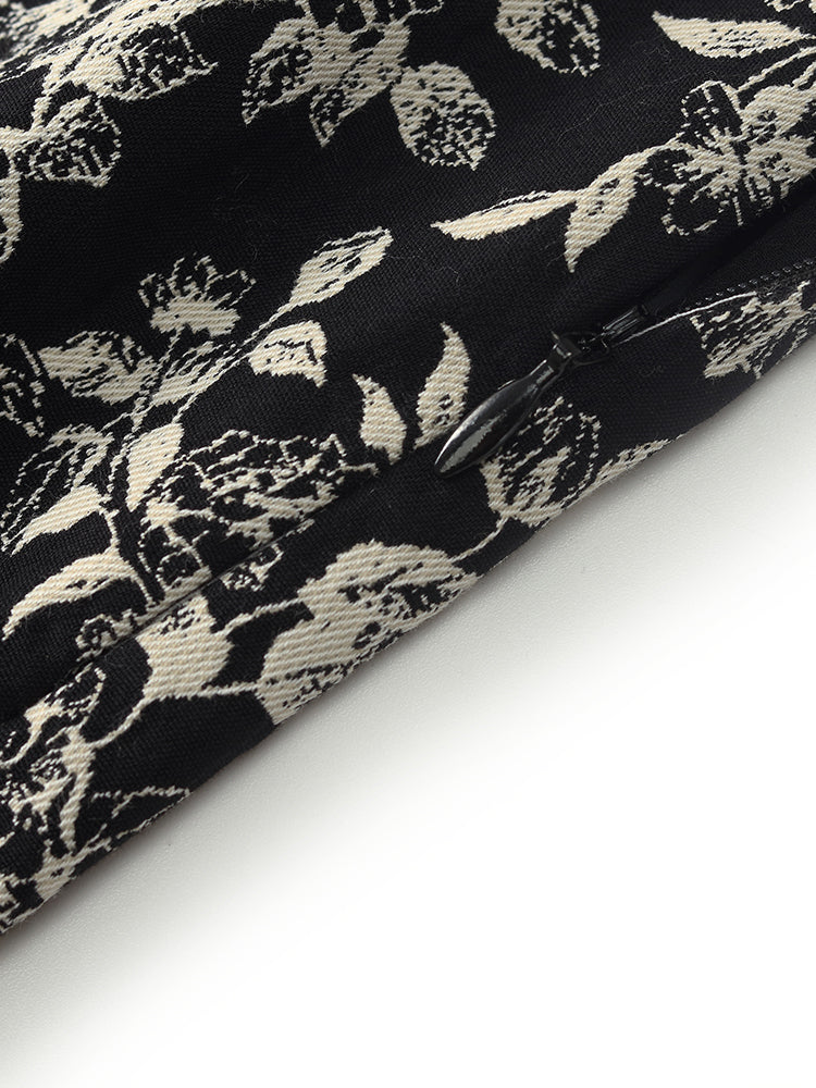 Aspen | Women's floral jacquard stretch pencil skirt