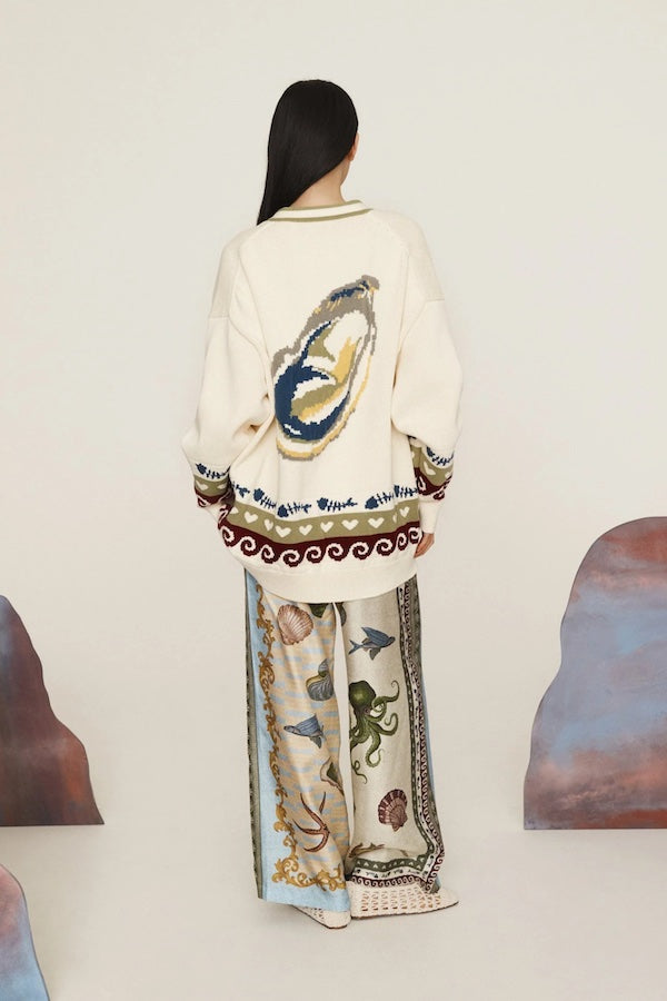 Ariah | Women’s bohemian ocean-inspired embroidered cardigan