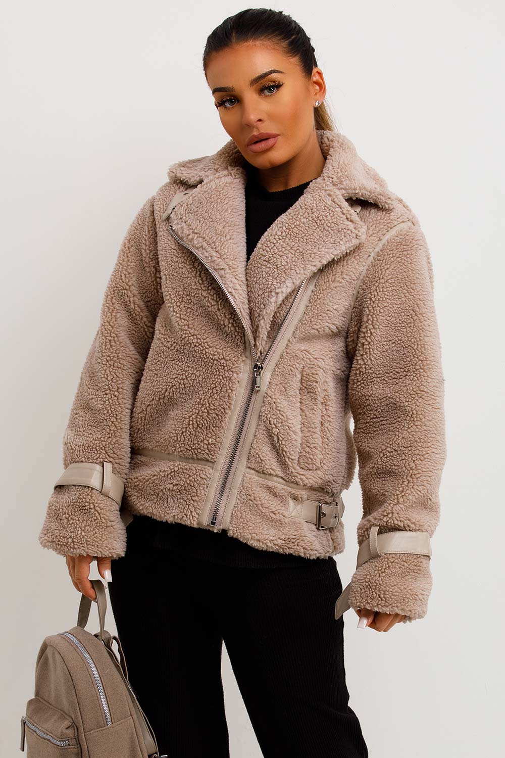 Aadhya | Women’s teddy aviator jacket