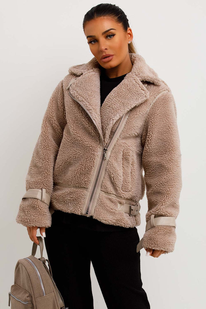 Aadhya | Women’s teddy aviator jacket