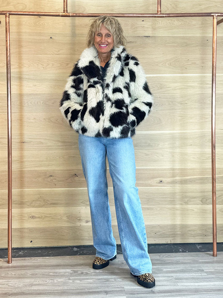 Adora | Women’s faux fur animal print jacket