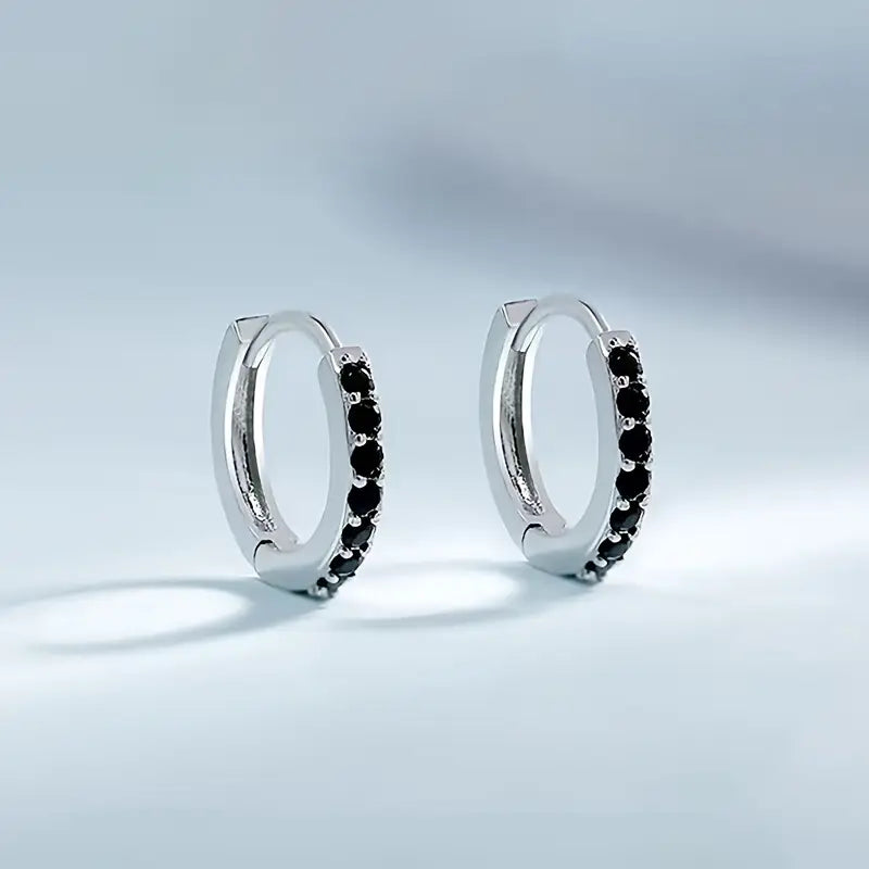 Bianca | Women’s hoop earrings with emerald accents and golden finish