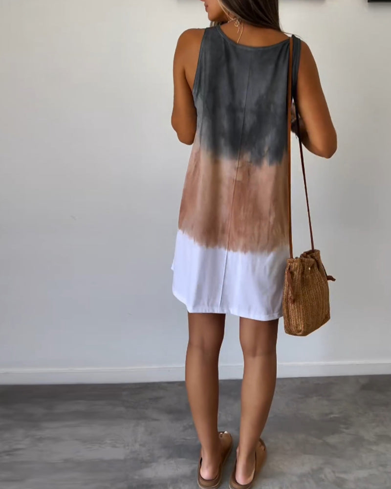 Lainey | Gradient tie-dye print mini dress
