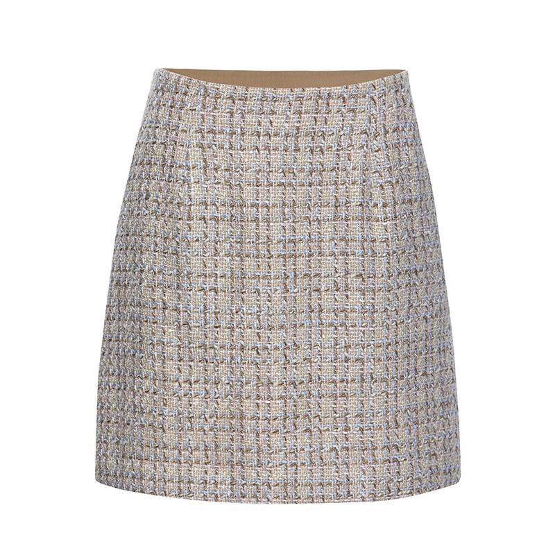 Hallie | Women's A-line woolen tweed mini skirt
