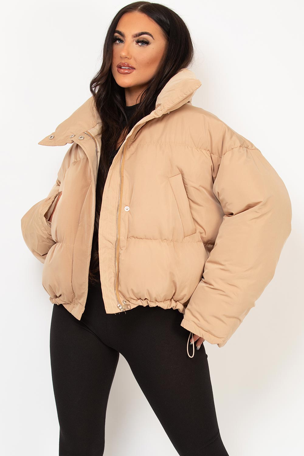 Alivia | Women’s oversized puffer jacket with drawstring hem