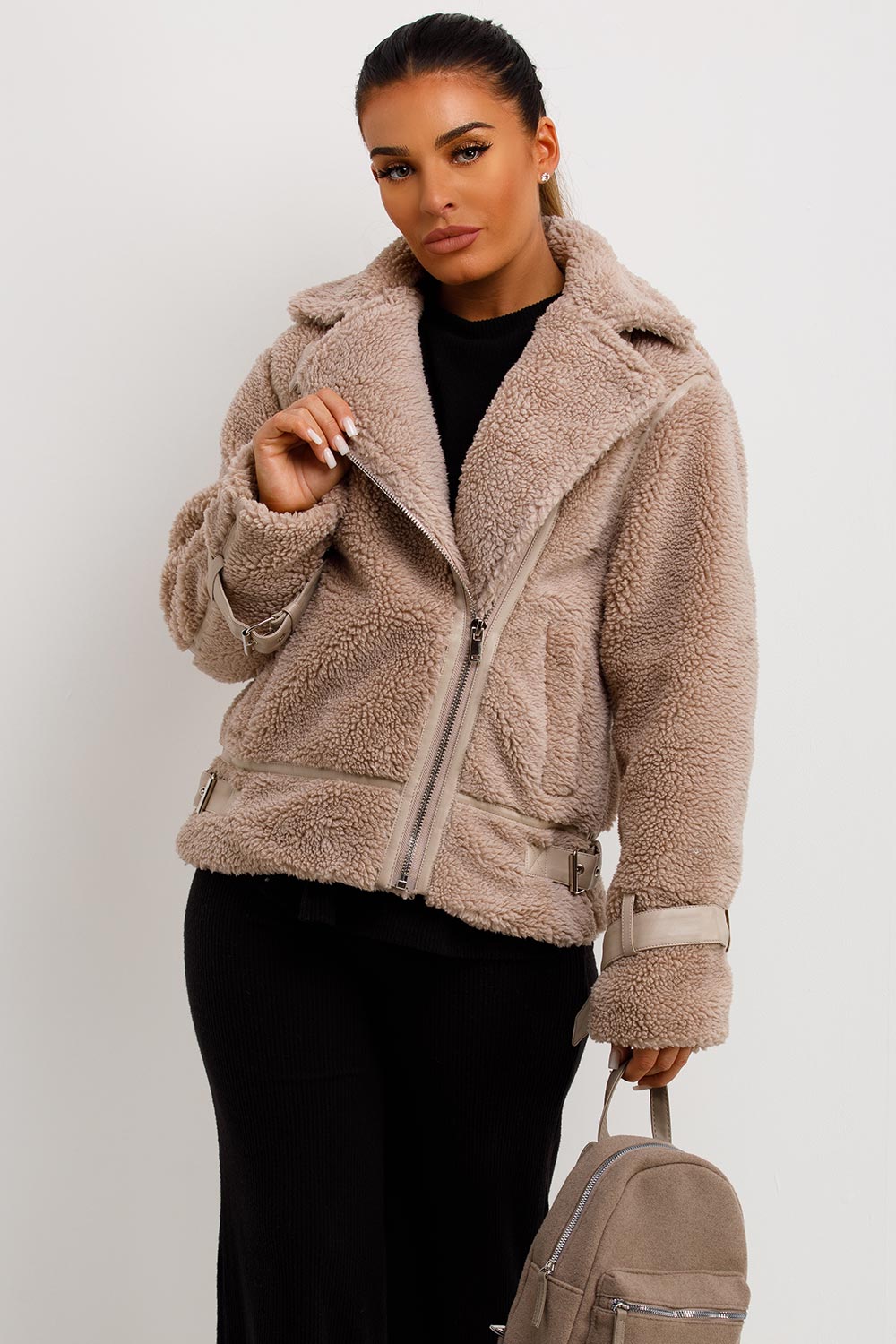 Aadhya | Women’s teddy aviator jacket