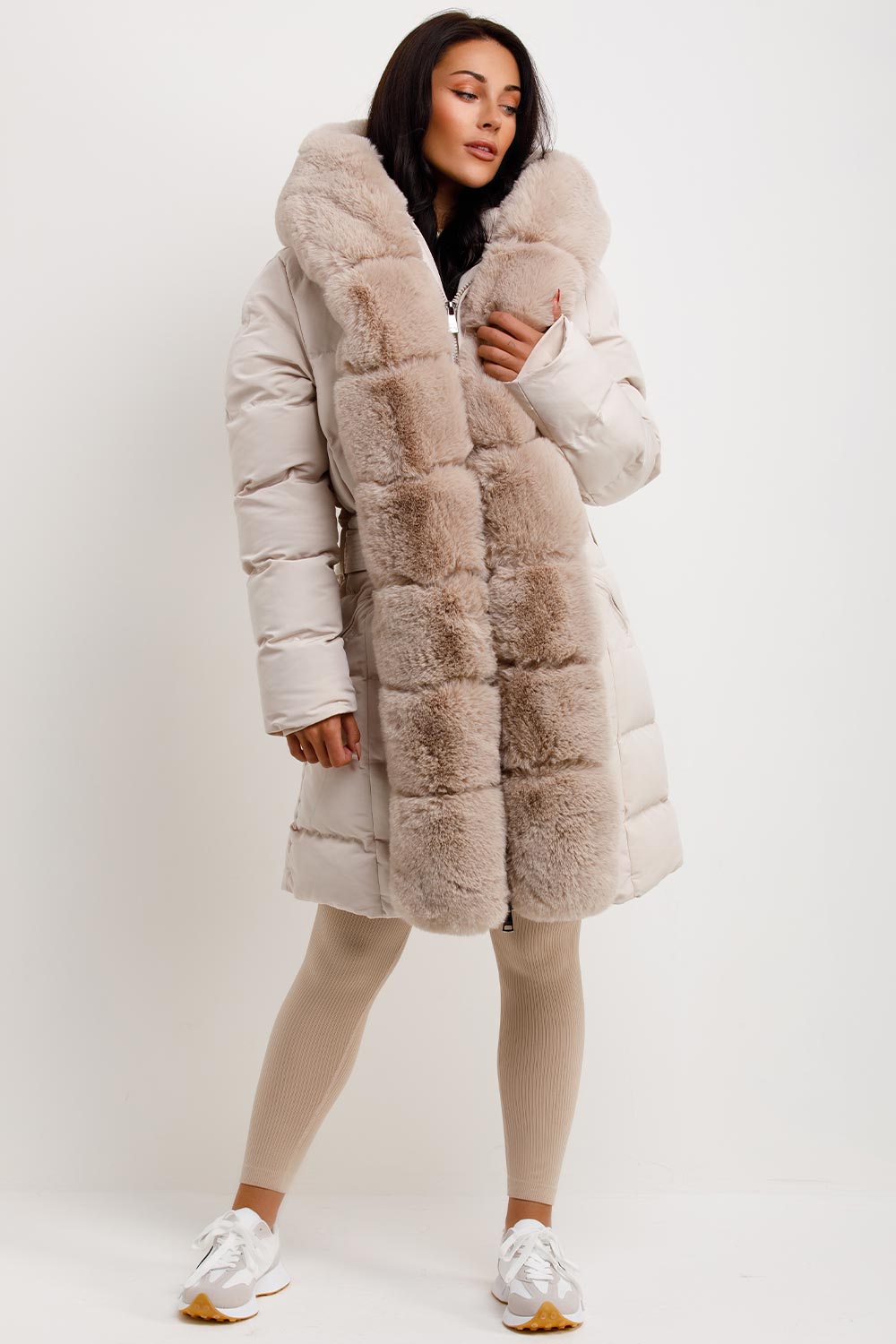 Elisabeth | Women's luxe faux fur-panel winter puffer coat