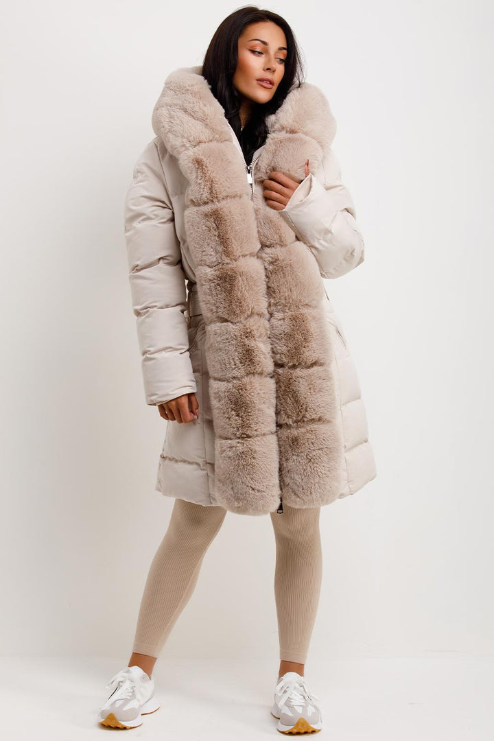 Elisabeth | Women's luxe faux fur-panel winter puffer coat