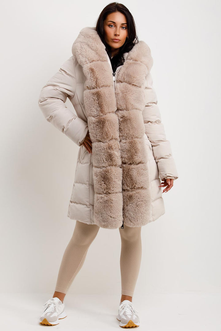Elisabeth | Women's luxe faux fur-panel winter puffer coat