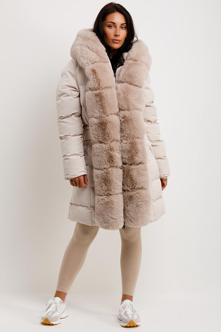Elisabeth | Women's luxe faux fur-panel winter puffer coat