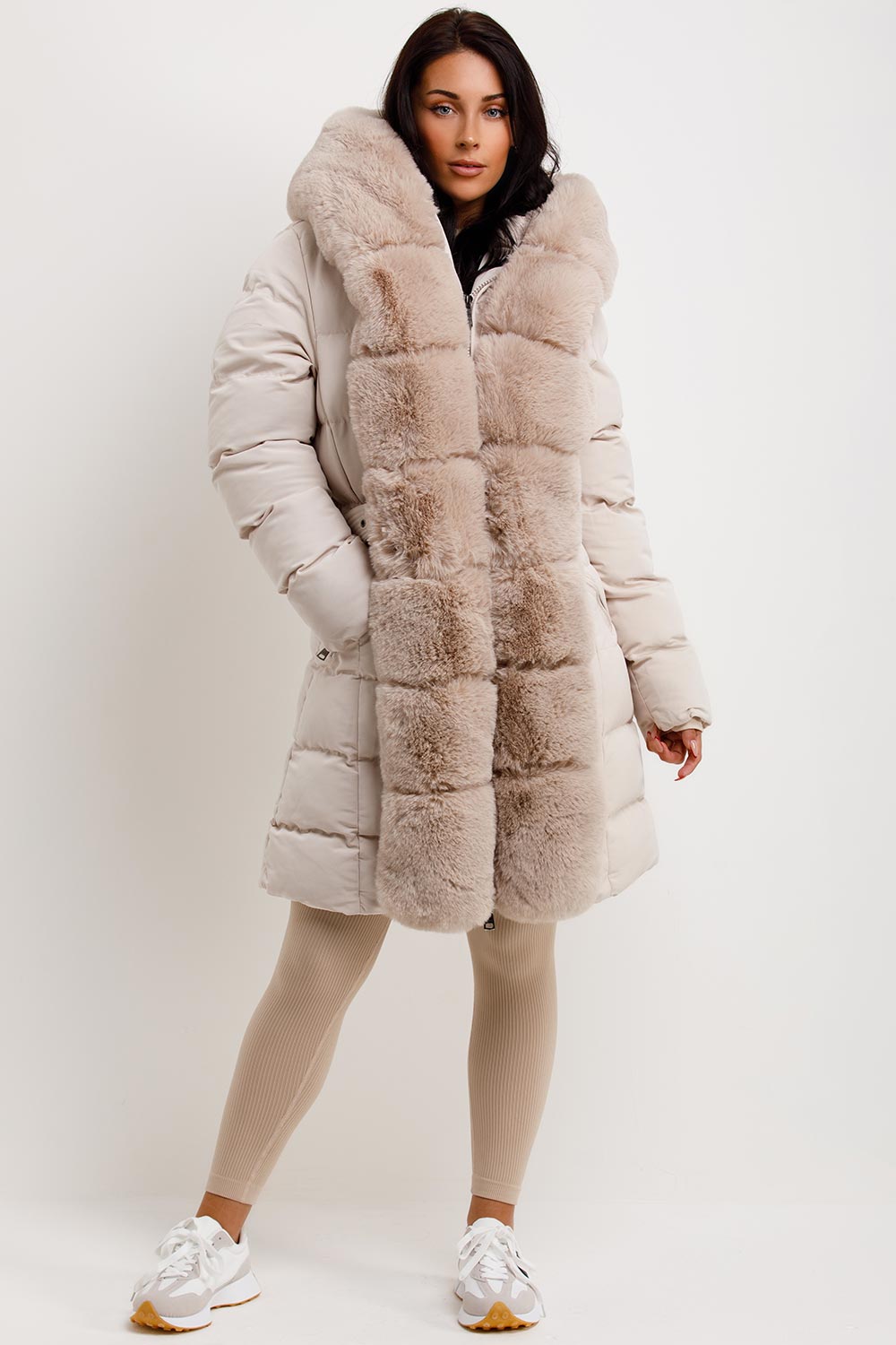 Elisabeth | Women's luxe faux fur-panel winter puffer coat