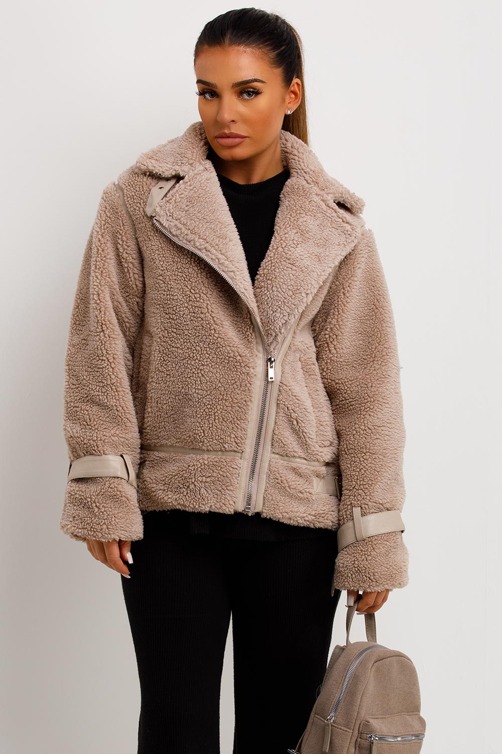 Aadhya | Women’s teddy aviator jacket