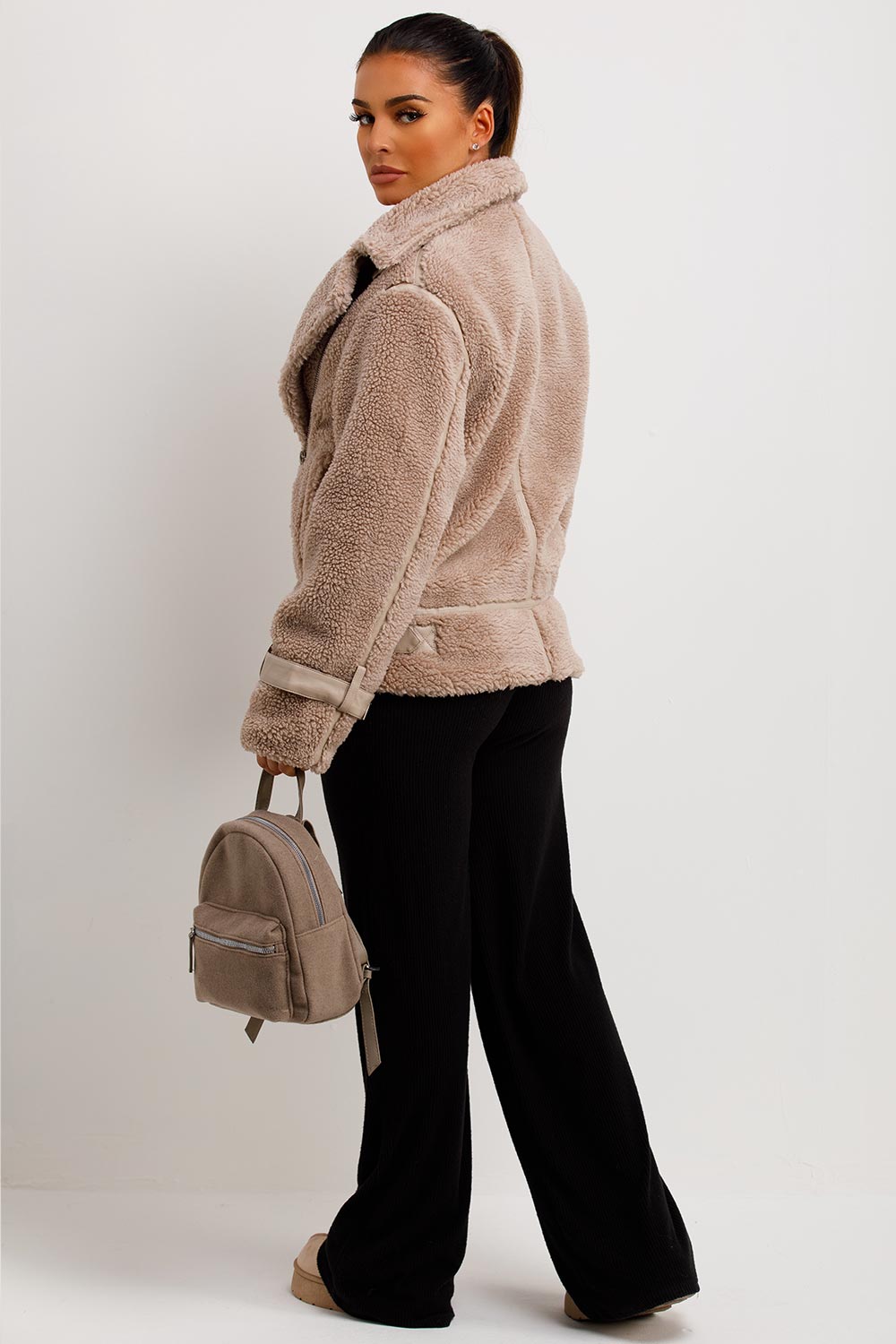 Aadhya | Women’s teddy aviator jacket