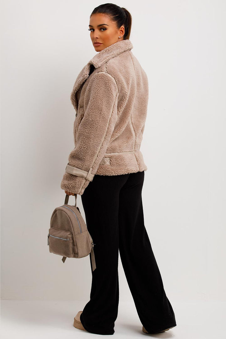 Aadhya | Women’s teddy aviator jacket