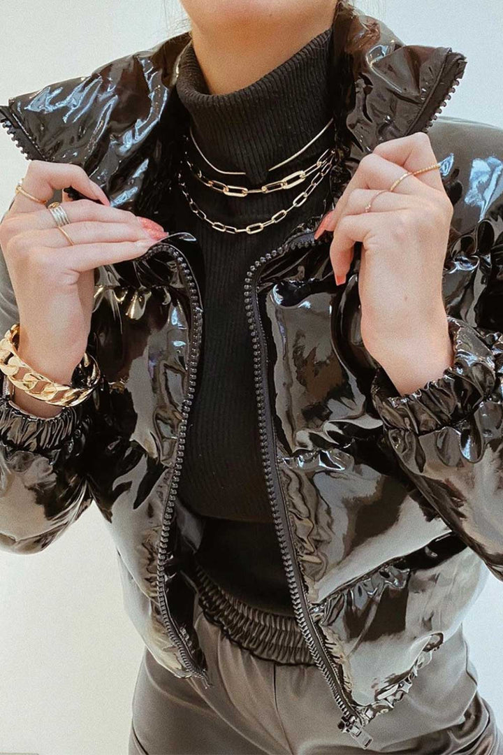 Francesca | Women’s glossy cropped puffer jacket