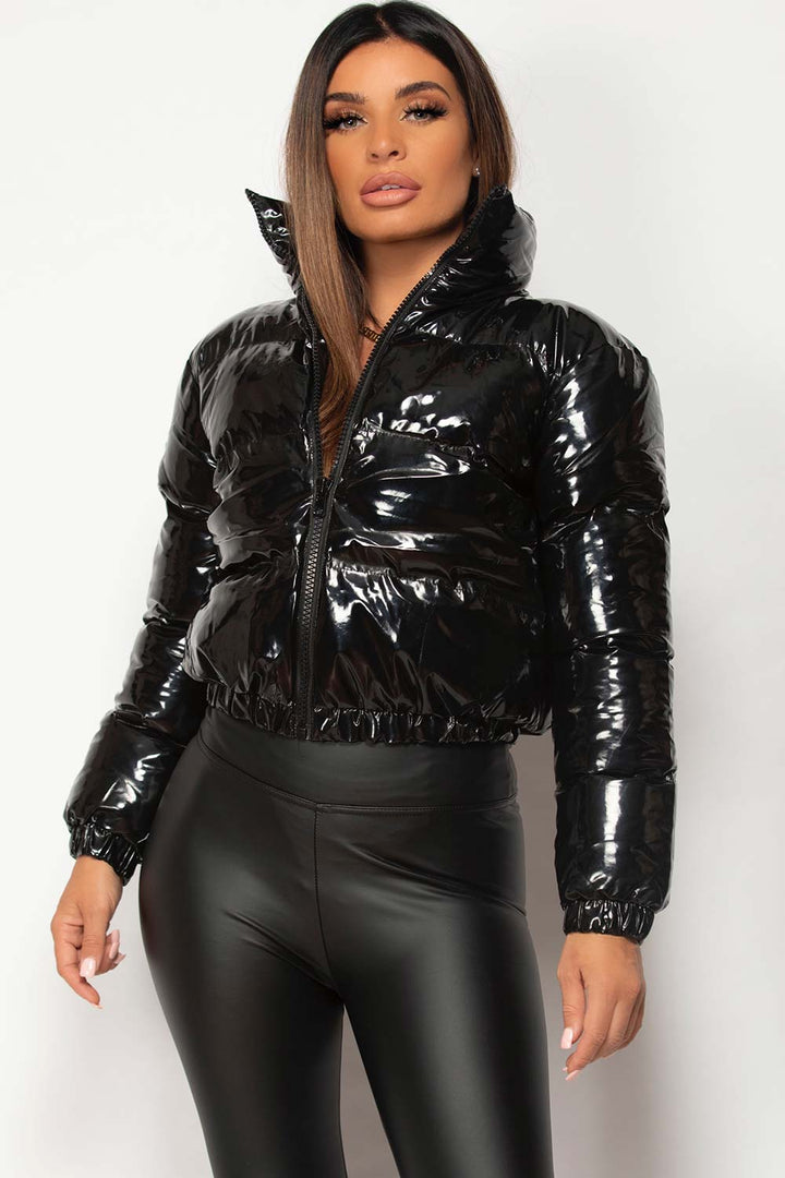 Francesca | Women’s glossy cropped puffer jacket