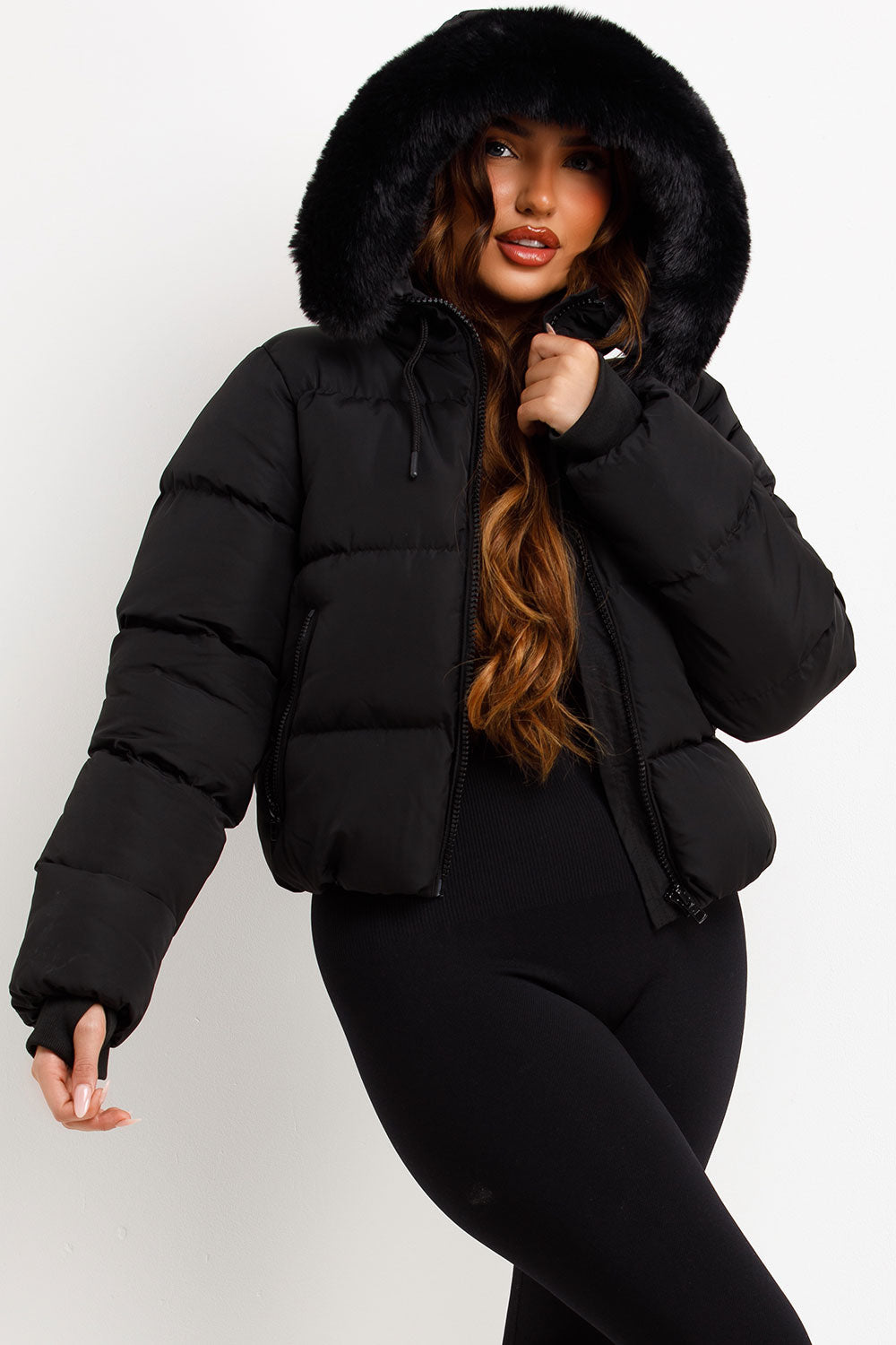 Athena | Women’s faux fur hooded puffer jacket