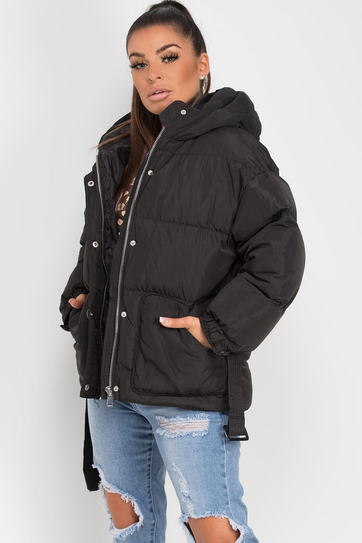 Danielle | Women’s hooded puffer jacket with belt
