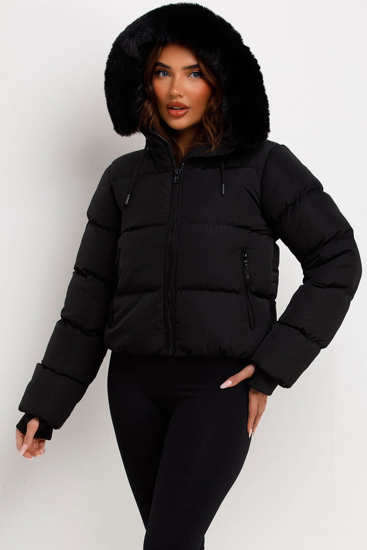 Athena | Women’s faux fur hooded puffer jacket