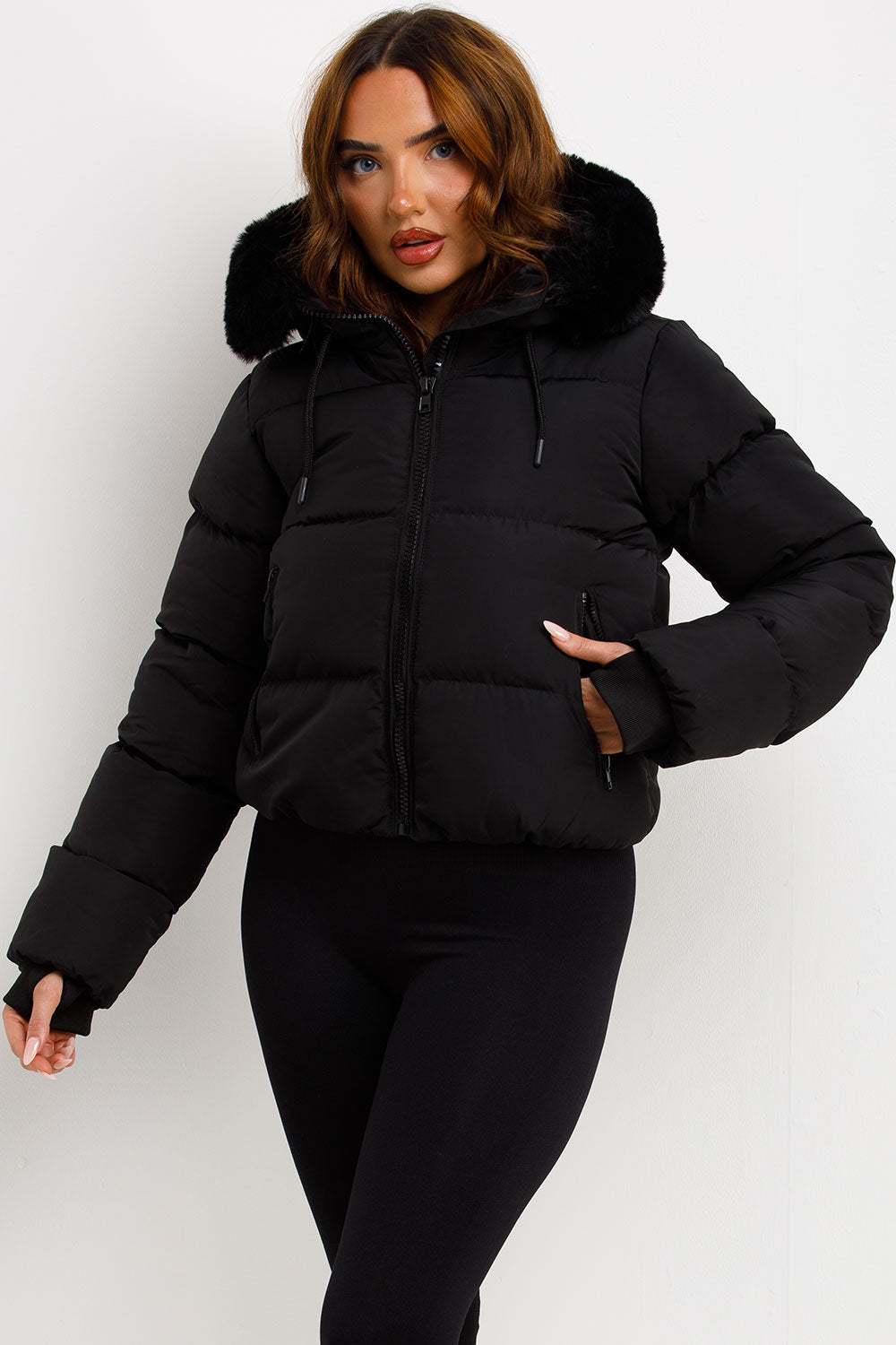 Athena | Women’s faux fur hooded puffer jacket