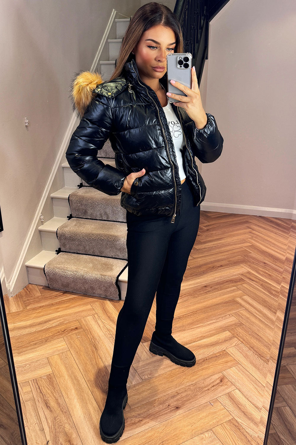 Cameron | Women’s faux fur hood padded puffer jacket