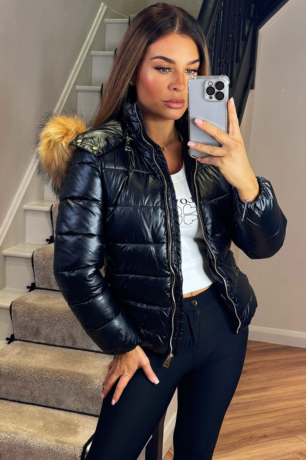 Cameron | Women’s faux fur hood padded puffer jacket