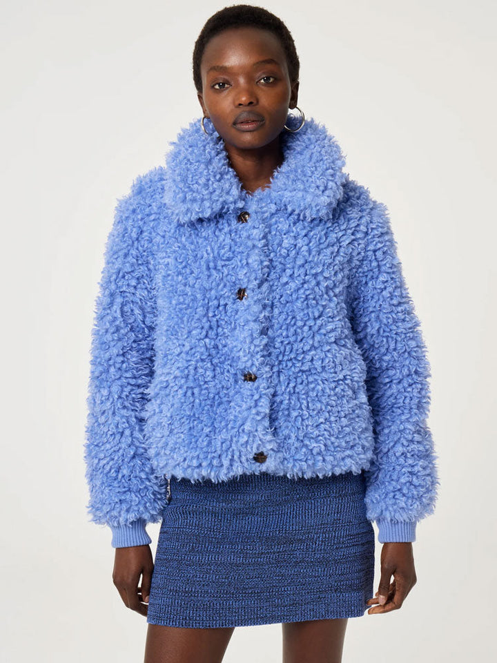 Addie | Women’s soft faux fur curly jacket