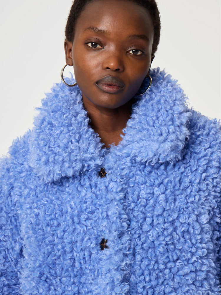 Addie | Women’s soft faux fur curly jacket