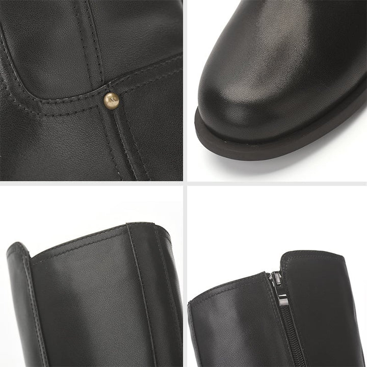 Liza | Fold-detail knee-high boots