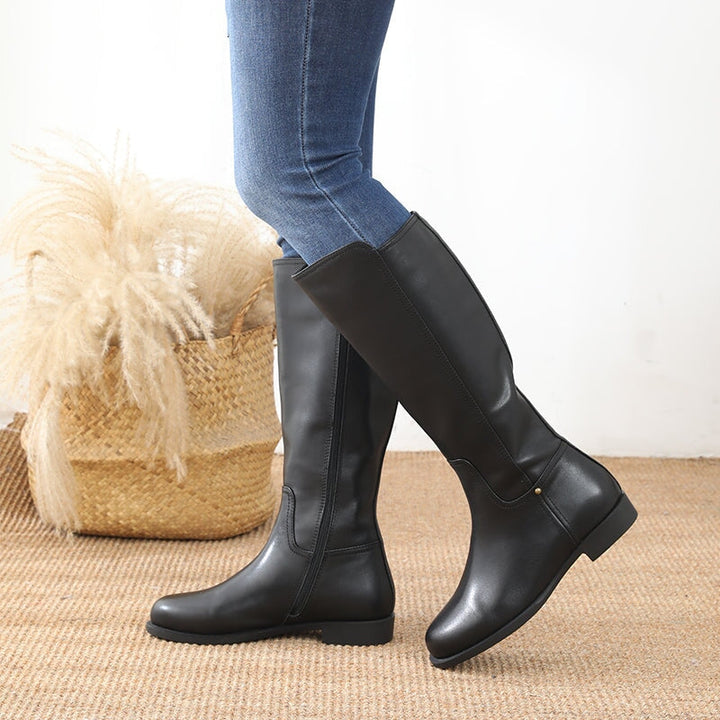 Liza | Fold-detail knee-high boots