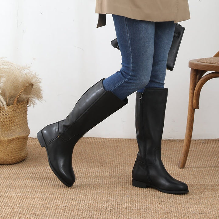 Liza | Fold-detail knee-high boots