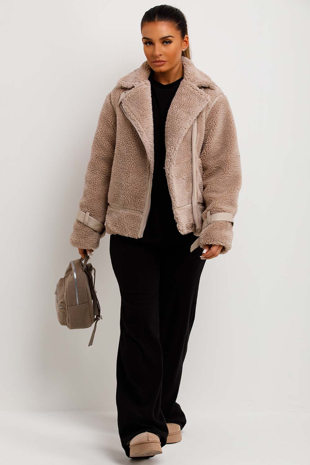 Aadhya | Women’s teddy aviator jacket