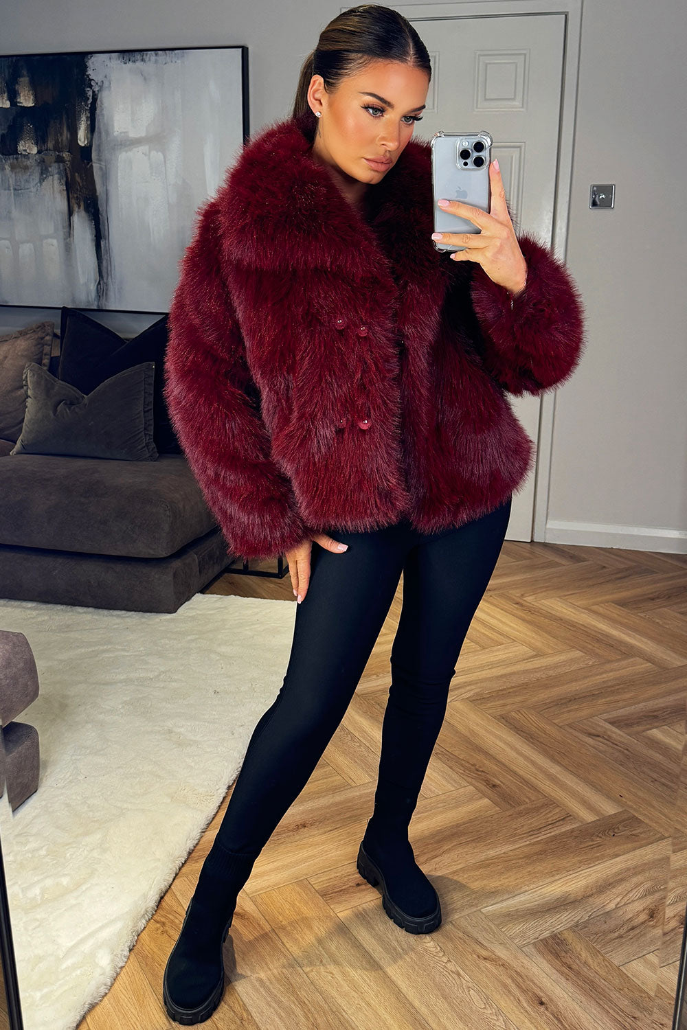 Everlee | Women’s short plush faux fur jacket