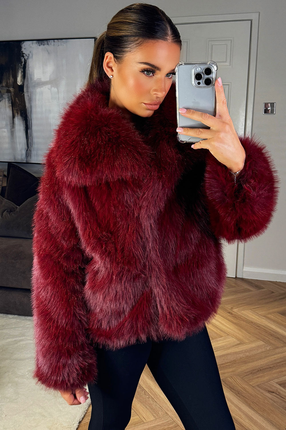Everlee | Women’s short plush faux fur jacket