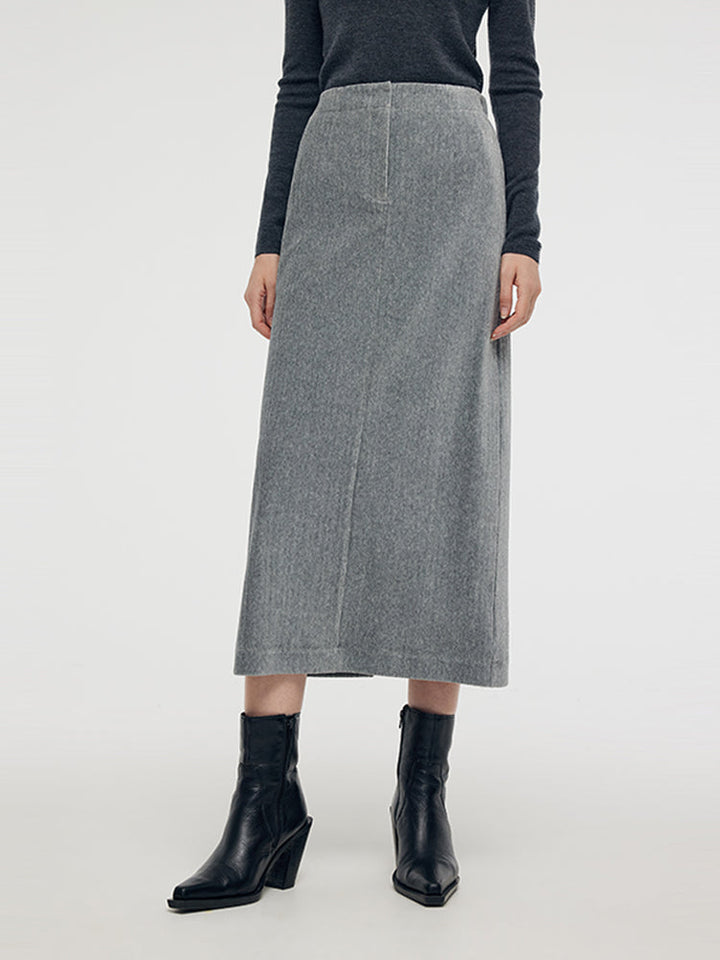 Antonella | Women's stretch back slit knitted midi skirt