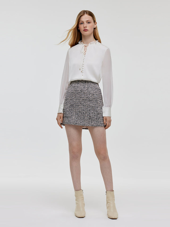 Kehlani | Women's wool blend tweed A-line mini skirt